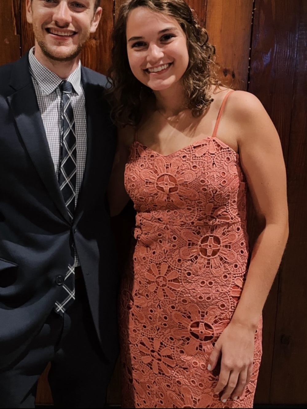 Altar’d State pink lace midi dress